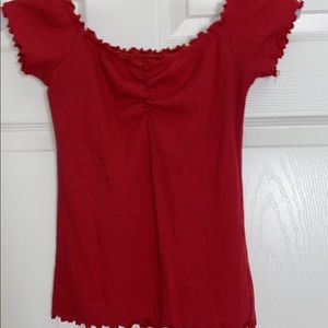 Red short sleeve shirt
